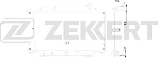 Радиатор охлаждения двигателя Zekkert (алюминий). Артикул MK-1656