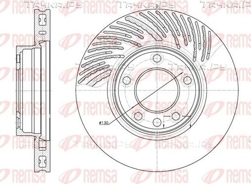 Тормозной диск Remsa передний для Porsche Cayenne II (958) 2010-2014. Артикул 6773.10