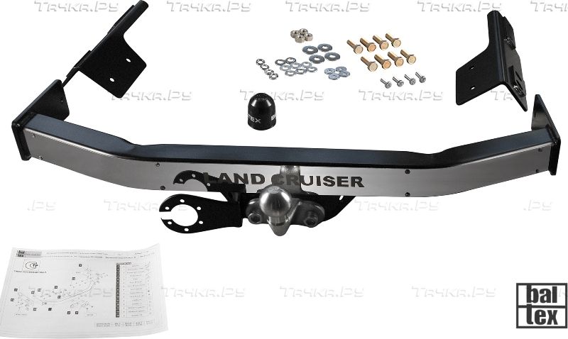 Фаркоп Baltex для Toyota Land Cruiser Prado 120 2002-2009. (с декор. пластиной) Фланцевое крепление. Артикул Y13A
