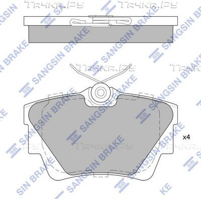 Тормозные колодки Sangsin Hi-Q задние для Renault Trafic II 2001-2014. Артикул SP1742