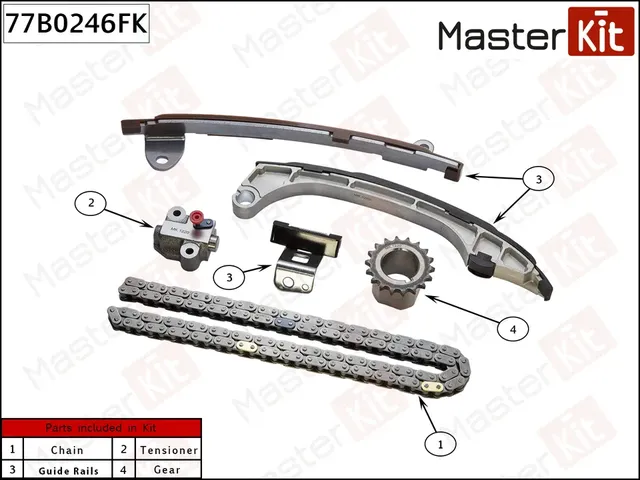 77B0246FK Комплект цепи ГРМ TOYOTA Camry (V50)/Camry (V70)/RAV4 (ZSA4) 2.5 2AR-FE 11- (Master KIT) Master KIT. Артикул 77b0246fk