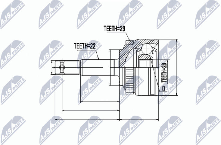 Шрус внутренний (граната) NTY. Артикул NPZ-PL-007