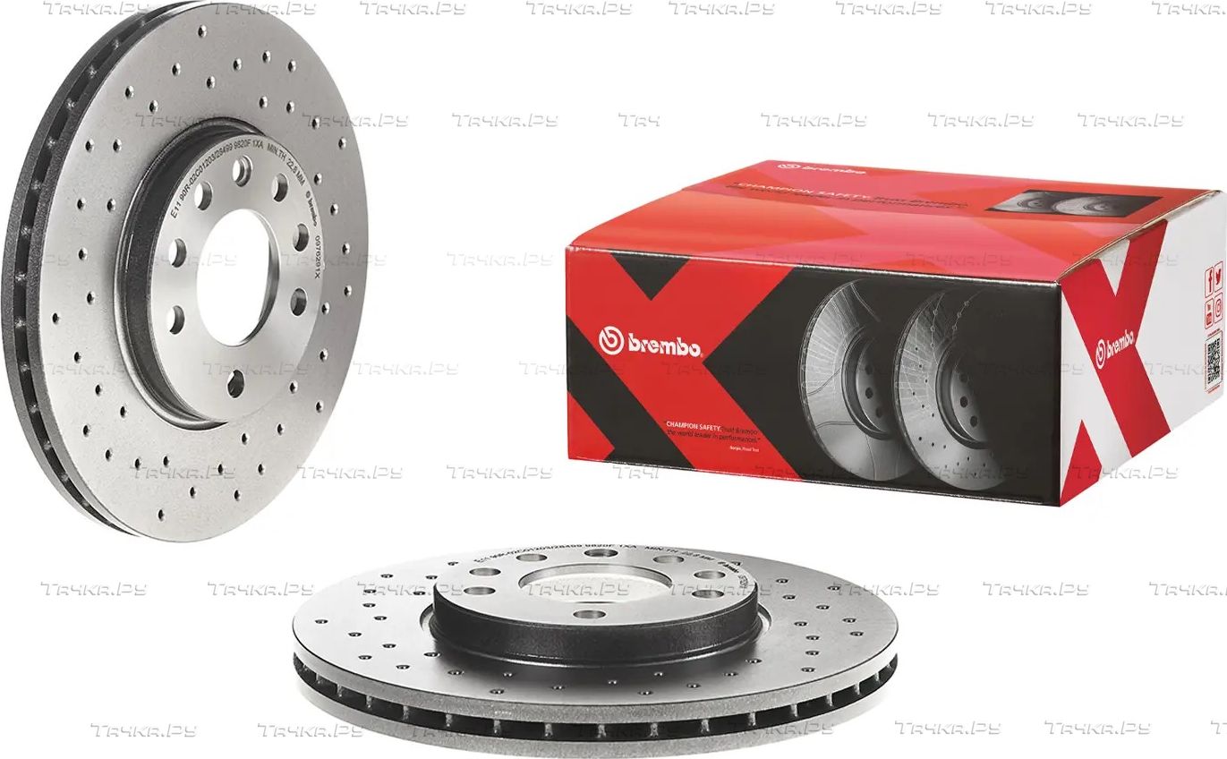 Тормозной диск Brembo XTRA передний для Opel Zafira A 1999-2005. Артикул 09.7629.1X