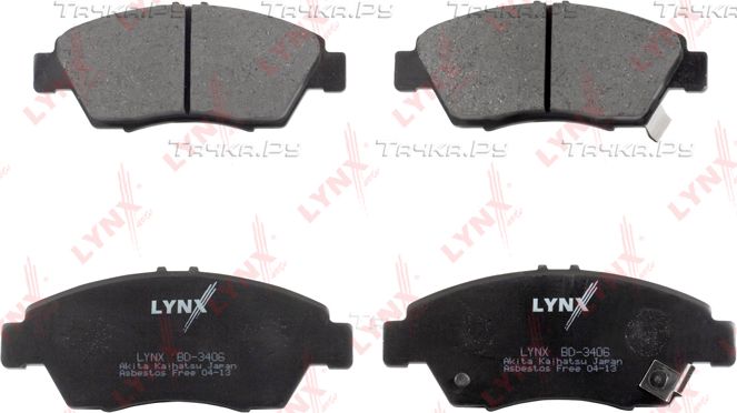 Тормозные колодки LYNXauto передние для Honda Insight II 2012-2014. Артикул BD-3406
