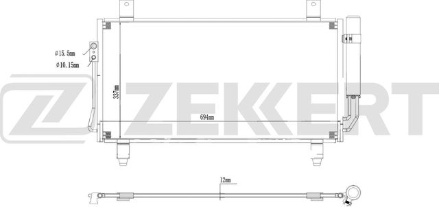 Радиатор кондиционера (конденсатор) Zekkert (алюминий) для Mitsubishi Outlander III 2012-2025. Артикул MK-3062