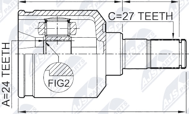 Полуось (привод в сборе, приводной вал) NTY. Артикул NPW-ME-062