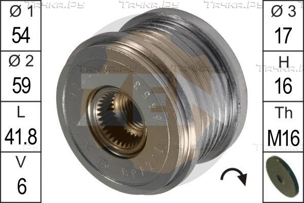 Муфта генератора обгонная Era для Citroen C5 I 2001-2008. Артикул ZN5453