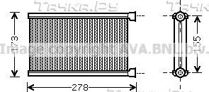 Радиатор отопителя (печки) AVA для BMW 1 I (E81/E82/E87/E88) 2004-2012. Артикул BW6344