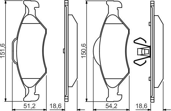 Тормозные колодки Bosch (Low-Metallic) передние для Mazda 121 III 1996-2002. Артикул 0 986 495 247