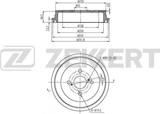 Тормозной барабан Zekkert. Артикул BS-6320