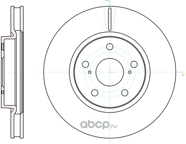 Диск тормозной вентилируемый (G-Brake). Артикул GR20598