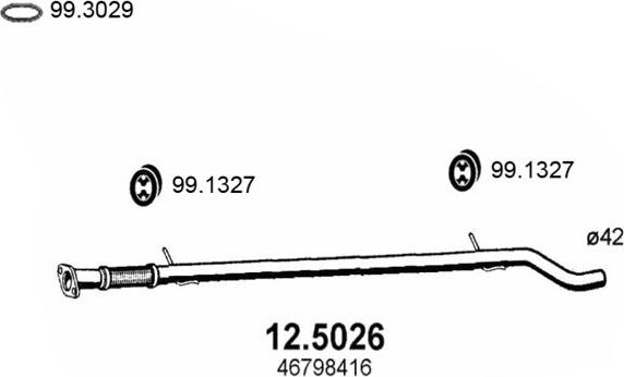 Глушитель (труба соединительная) Asso. Артикул 12.5026