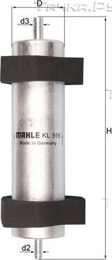 Топливный фильтр Mahle-Knecht. Артикул KL 916