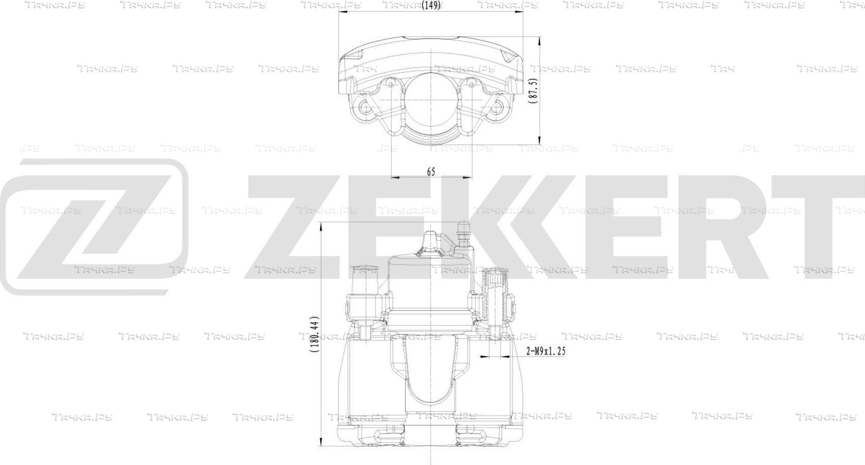 Тормозной суппорт Zekkert (Чугун) передний правый для Ford Focus II 2004-2012. Артикул BS-8315