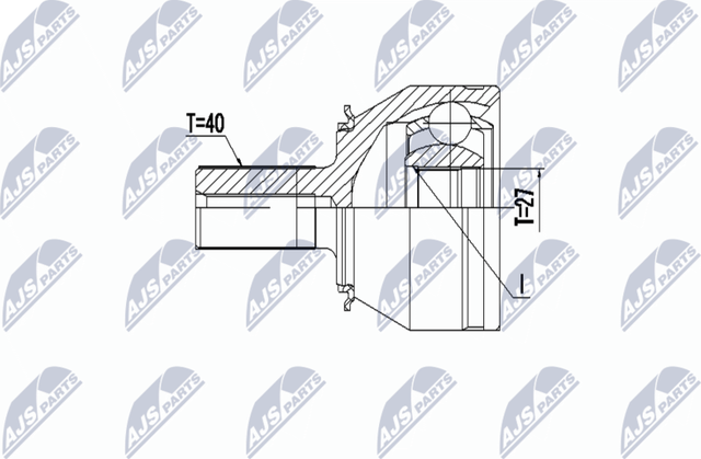 Шрус внутренний (граната) NTY передний для Volvo V60 I 2010-2012. Артикул NPZ-VV-023