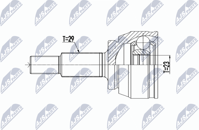 Шрус внутренний (граната) NTY передний для Renault Talisman 2015-2026. Артикул NPZ-RE-063