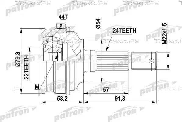 Шрус наружный (граната) Patron для Daihatsu Applause I 1989-1997. Артикул PCV1159