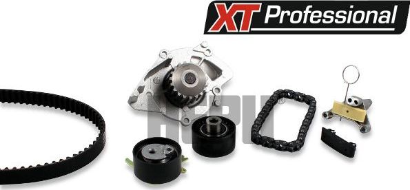 Помпа (водяной насос) с комплектом ремня ГРМ Hepu XT-Professional. Артикул PK08010XT