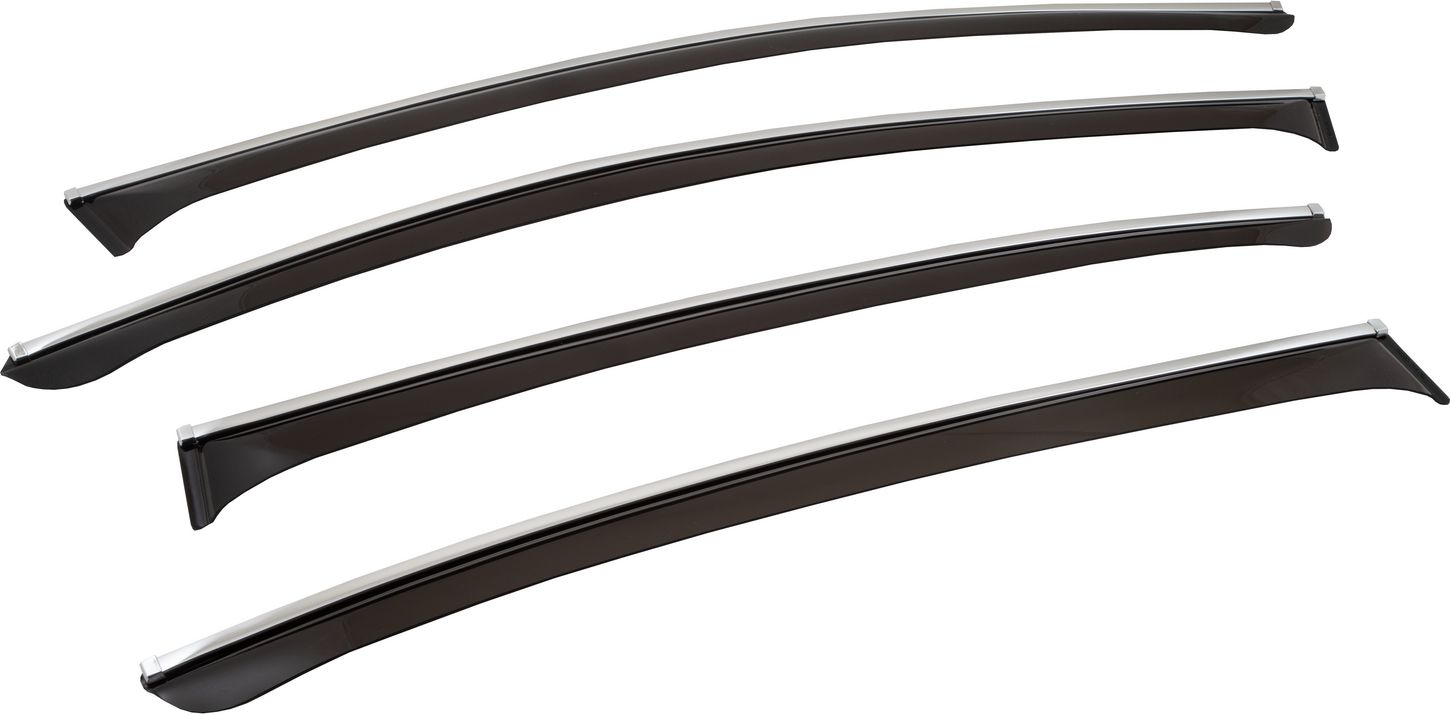 Дефлекторы Chromex для окон (c хром. молдингом) (4 шт.) Kia Rio IV седан 2017-2026. Артикул CHROMEX.63020