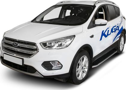 Пороги алюминиевые Rival Premium для Ford Kuga II рестайлинг 2016-2019. Артикул A180ALP.1804.2