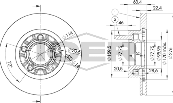 Тормозной диск Icer для Ford Explorer I 1993-1994. Артикул 78BD7924-1