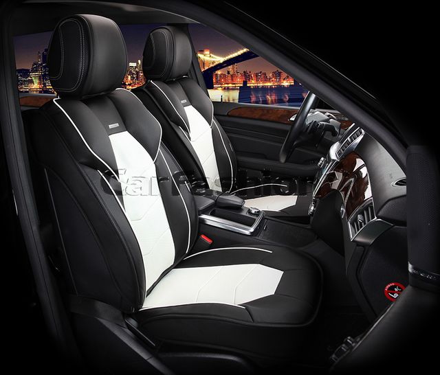 Накидки универсальные CarFashion Samurai на переднее сидения авто, цвет Белый/Белый/Черный. Артикул 21944