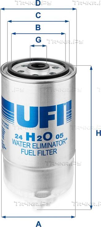 Топливный фильтр UFI для Fiat Ducato II 2002-2006. Артикул 24.H2O.05