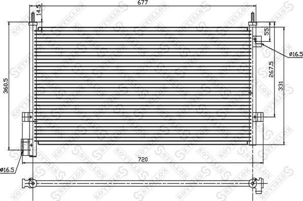Радиатор кондиционера (конденсатор) Stellox для Volvo  FMX 1998-2026. Артикул 87-28007-SX