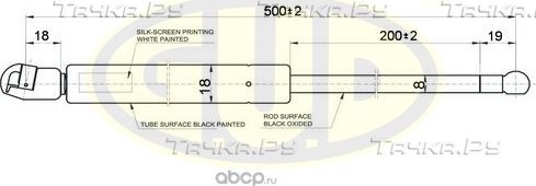 АМОРТИЗАТОР БАГАЖНИКА AUDI Q7 (4L) 0306- 525N L=500200MM G.U.D.. Артикул GGS020132