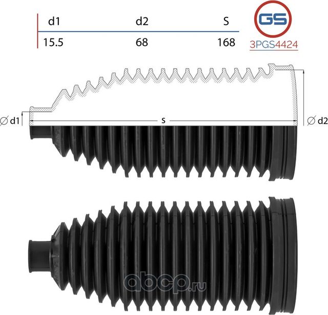Пыльник рулевой рейки Mercedes C W205 / S205 2014-, Mercedes E W213 / S213 2016 (GS). Артикул 3PGS4424