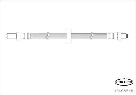 Тормозной шланг Corteco передний для Jaguar XJ II (X308) 1997-2003. Артикул 49405546
