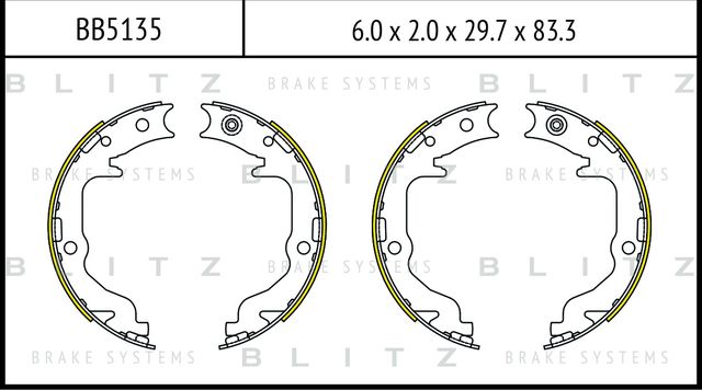 Колодки тормозные барабанные (Blitz). Артикул BB5135