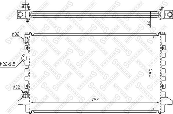 Радиатор охлаждения двигателя Stellox. Артикул 10-25011-SX
