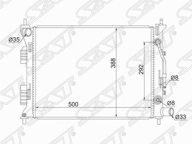Радиатор HYUNDAI SOLARIS  KIA RIO III 11-трубчат (SAT). Артикул SGHY0016