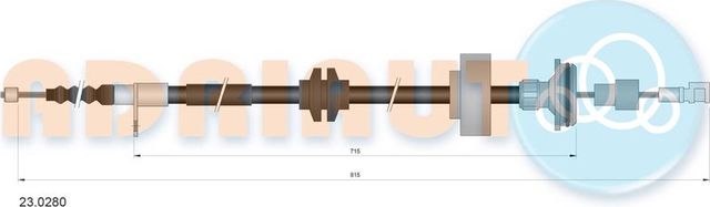 Трос ручника (тросик ручного тормоза) Adriauto задний левый для Land Rover Range Rover III 2002-2012. Артикул 23.0280