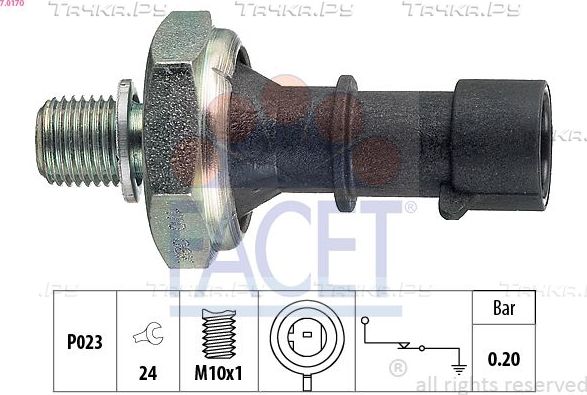 Датчик давления масла Facet Made in Italy - OE Equivalent для Chevrolet Cruze I 2012-2015. Артикул 7.0170