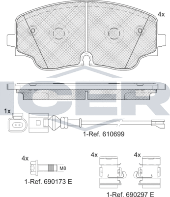Тормозные колодки Icer. Артикул 182423