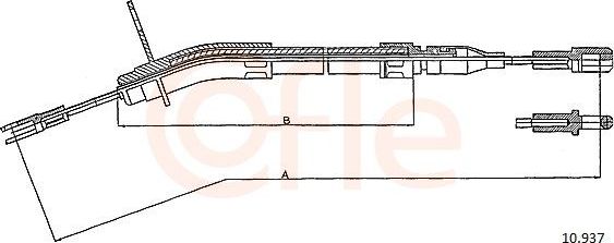 Трос ручника (тросик ручного тормоза) Cofle. Артикул 92.10.937