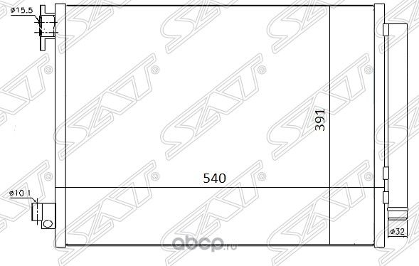 Радиатор кондиционера RENAULT LOGANSANDERO 14-KA (SAT). Артикул STDC023940