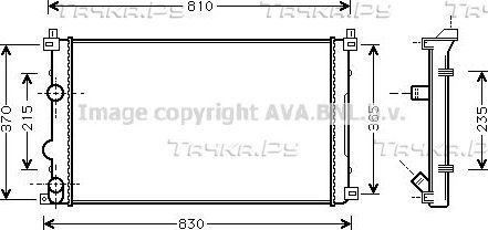 Радиатор охлаждения двигателя AVA для Nissan Interstar 2003-2026. Артикул RTA2322