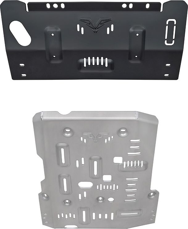 Защита алюминевая Falcon для радиатора, картера, РК, КПП Toyota Land Cruiser 70 (бензин 4.0L, со штатной лебедкой) 2016-2023. Артикул 8119387Q84B