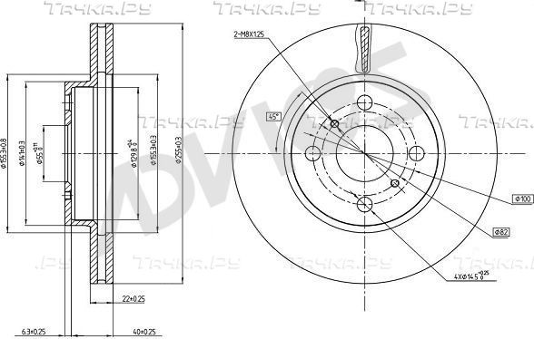 Тормозной диск Advics для Toyota Yaris III 2010-2014. Артикул A6F116B