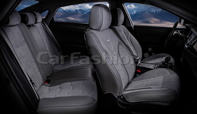 Чехлы универсальные каркасные CarFashion 5D Smart Plus на сидения авто, цвет Серый/Серый/Серый. Артикул 22257