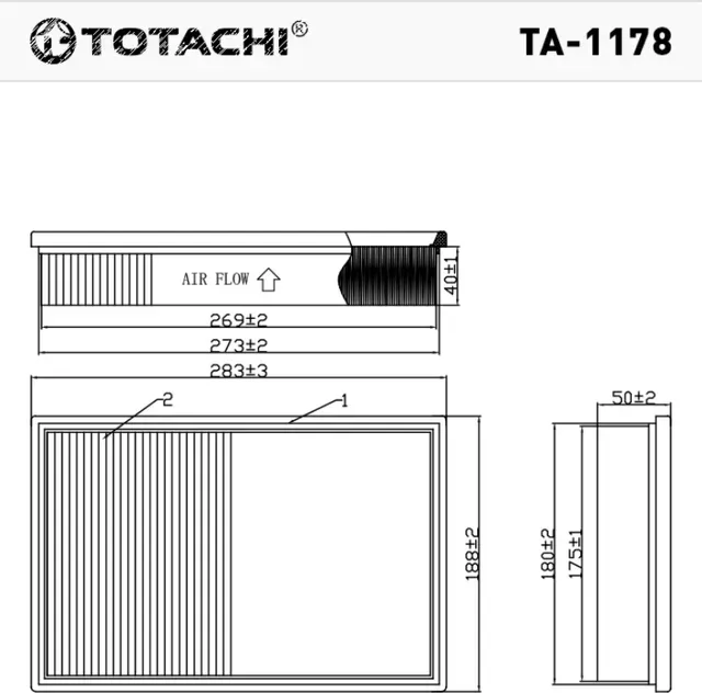 Фильтр воздушный (Totachi). Артикул TA1178