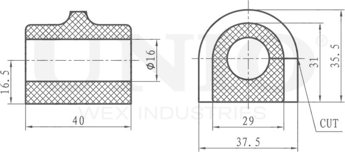 Втулка стабилизатора (Unio). Артикул RMP-10095