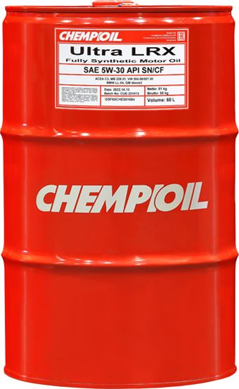 5W-30 Ultra LRX SN/CF, C3, 60л (синт. мотор. масло) (Chempioil). Артикул CH970260E