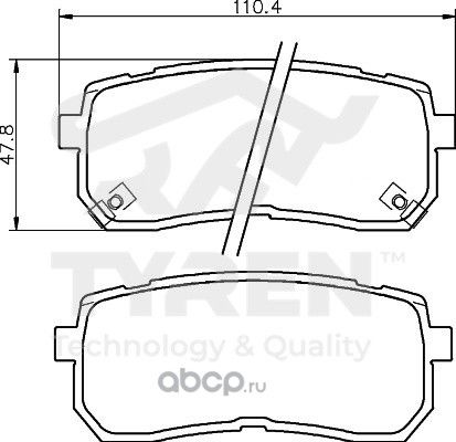 Колодки тормозные дисковые | зад | (Tyren). Артикул TYR1216071