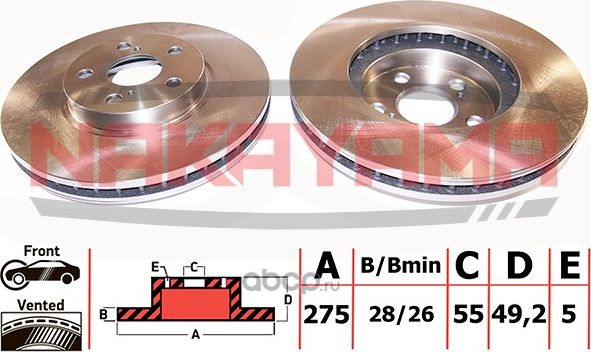 Диск тормозной (Nakayama). Артикул Q4268