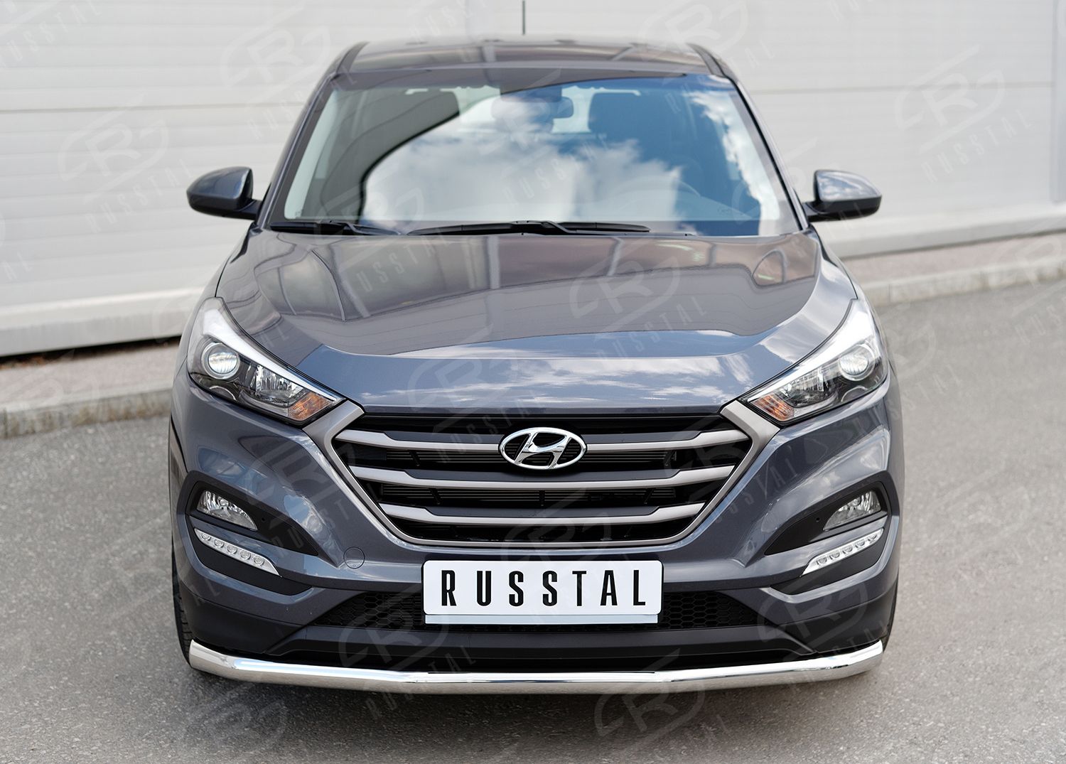 Защита RusStal переднего бампера Ф63 секция дуга для Hyundai Tucson III 2015-2018. Артикул HTZ-002231