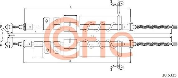 Трос ручника (тросик ручного тормоза) Cofle. Артикул 10.5335